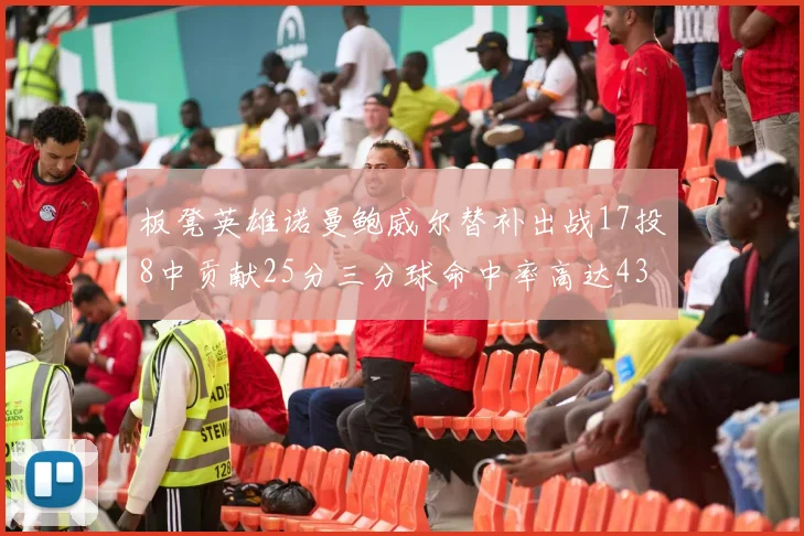 板凳英雄诺曼鲍威尔替补出战17投8中贡献25分三分球命中率高达43